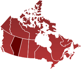 Map of canada with Alberta highlighted